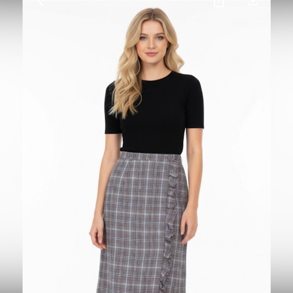 Vintage plaid fringe long skirt size 10P - Picture 8 of 8